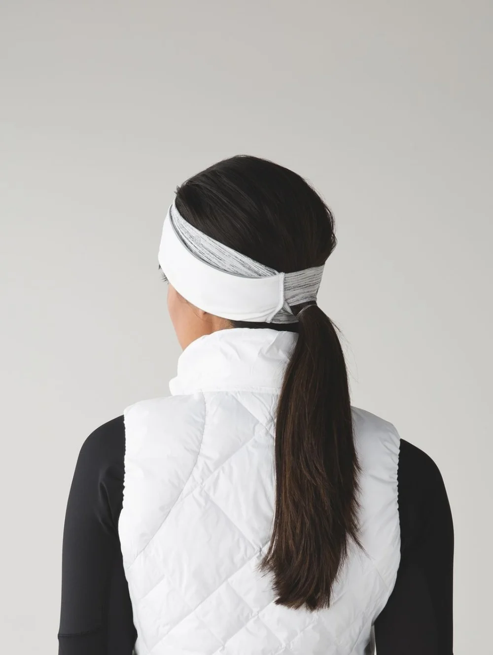 New Lululemon Run And Done Ear Warmer (Softshell) Space Dye Camo White Silver